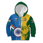 Custom India And South Africa Cricket Kid Hoodie 2024 Together Dynamic Version