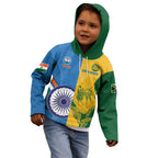 Custom India And South Africa Cricket Kid Hoodie 2024 Together Dynamic Version