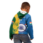 Custom India And South Africa Cricket Kid Hoodie 2024 Together Dynamic Version