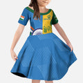 Custom India And South Africa Cricket Kid Short Sleeve Dress 2024 Together Dynamic Version