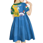 Custom India And South Africa Cricket Kid Short Sleeve Dress 2024 Together Dynamic Version