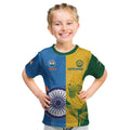 Custom India And South Africa Cricket Kid T Shirt 2024 Together Dynamic Version