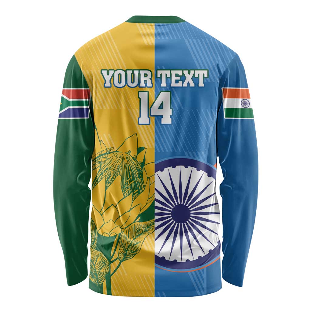 Custom India And South Africa Cricket Long Sleeve Shirt 2024 Together Dynamic Version