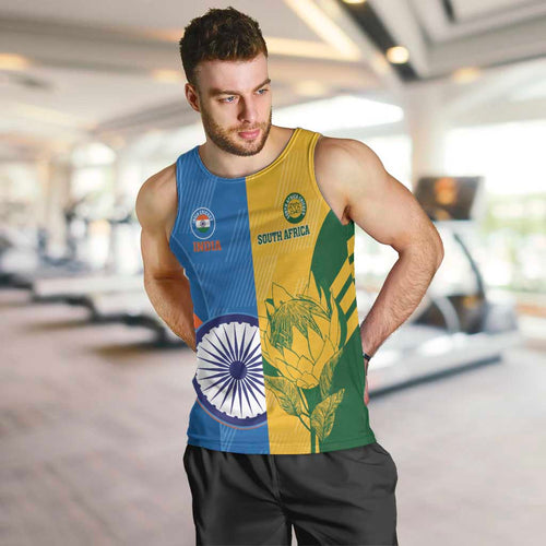 Custom India And South Africa Cricket Men Tank Top 2024 Together Dynamic Version