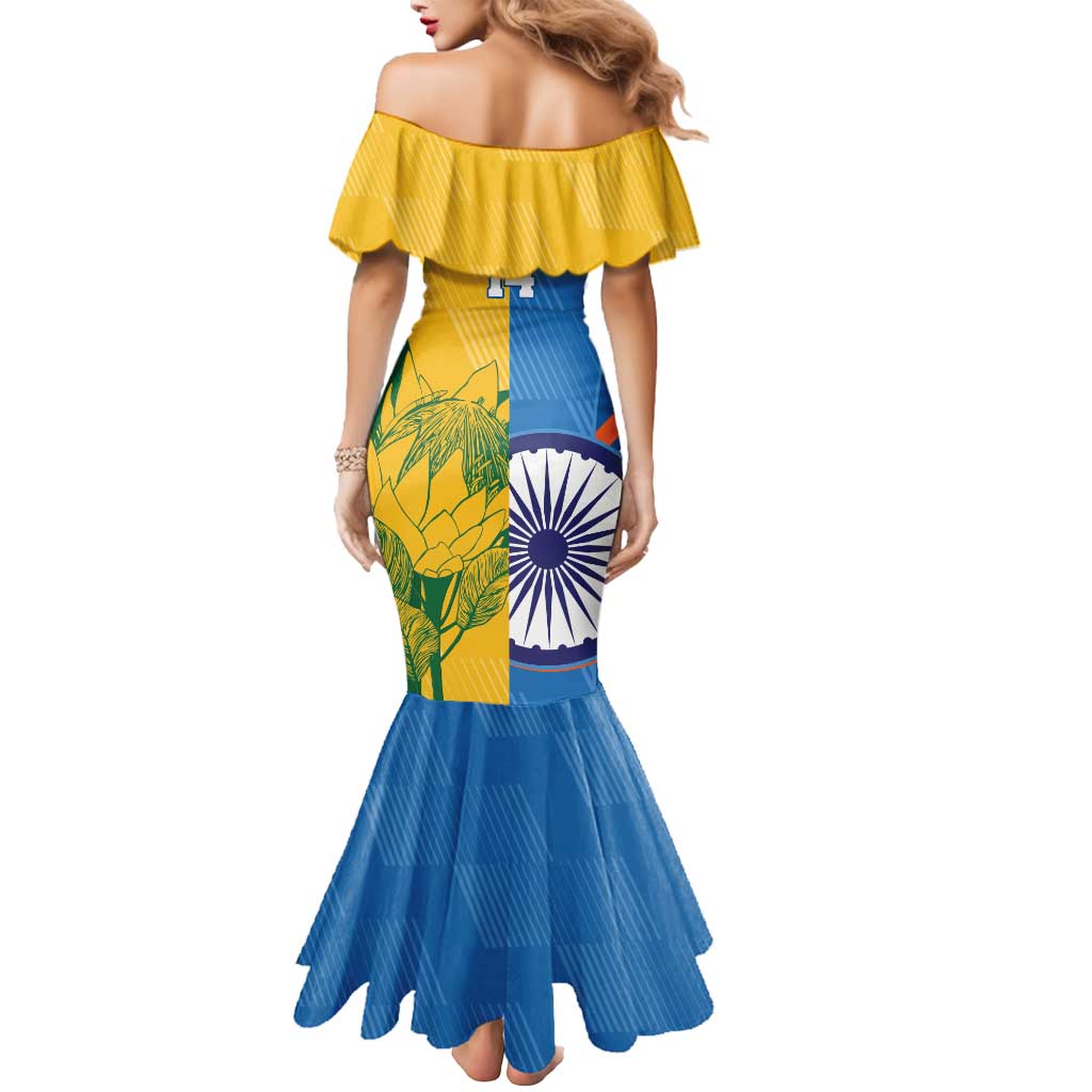 Custom India And South Africa Cricket Mermaid Dress 2024 Together Dynamic Version