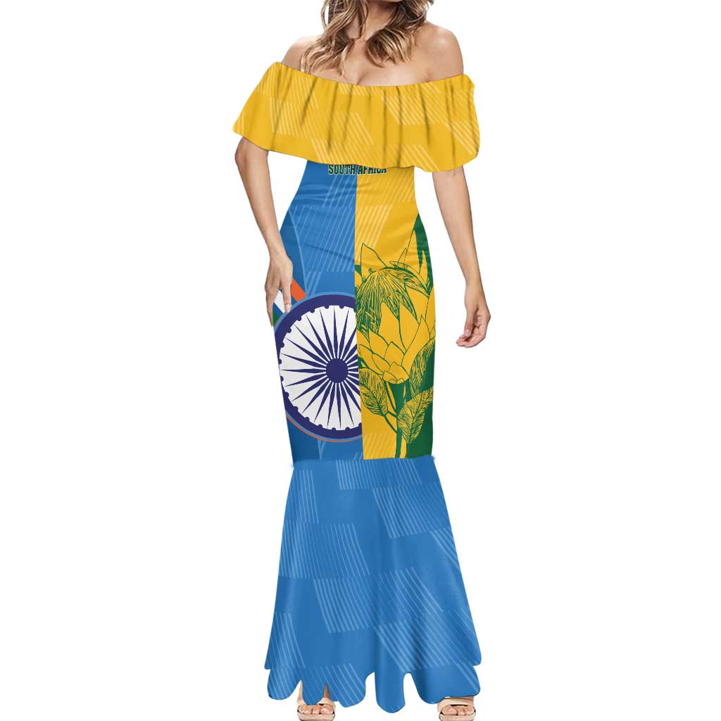 Custom India And South Africa Cricket Mermaid Dress 2024 Together Dynamic Version