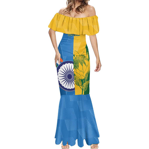 Custom India And South Africa Cricket Mermaid Dress 2024 Together Dynamic Version