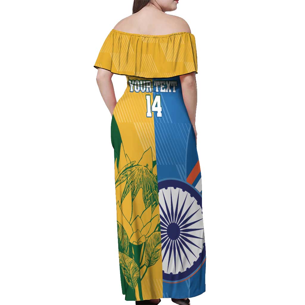 Custom India And South Africa Cricket Off Shoulder Maxi Dress 2024 Together Dynamic Version