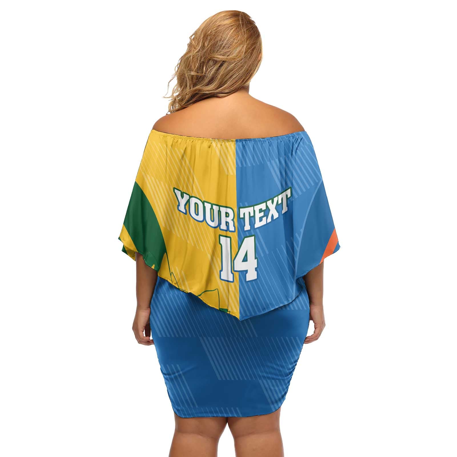 Custom India And South Africa Cricket Off Shoulder Short Dress 2024 Together Dynamic Version
