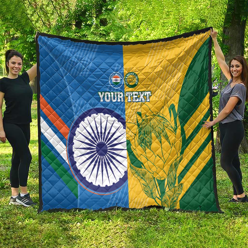 Custom India And South Africa Cricket Quilt 2024 Together Dynamic Version