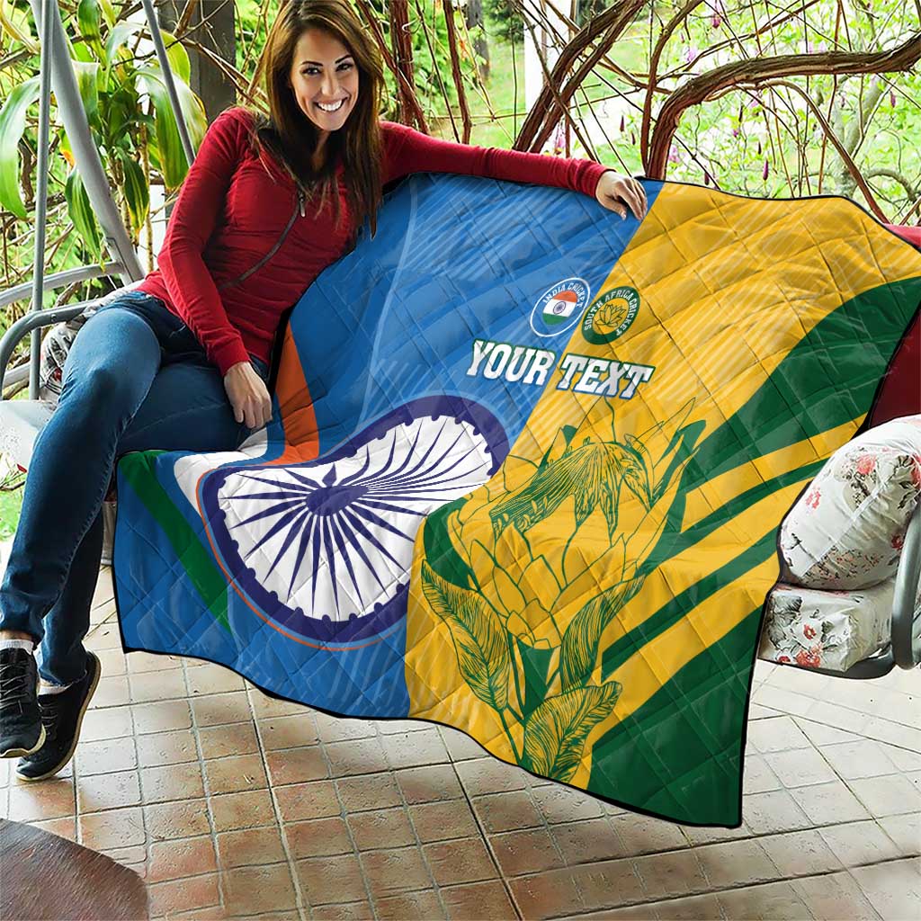 Custom India And South Africa Cricket Quilt 2024 Together Dynamic Version