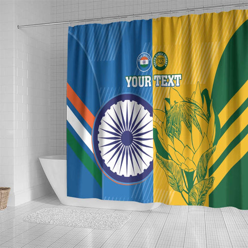 Custom India And South Africa Cricket Shower Curtain 2024 Together Dynamic Version