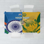 Custom India And South Africa Cricket Tablecloth 2024 Together Dynamic Version