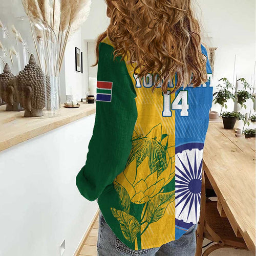 Custom India And South Africa Cricket Women Casual Shirt 2024 Together Dynamic Version