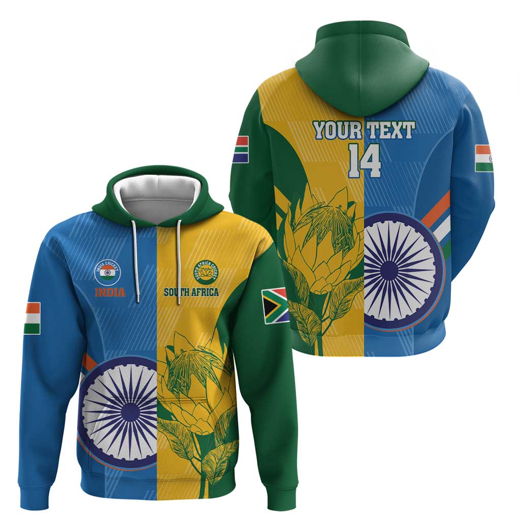 Custom India And South Africa Cricket Zip Hoodie 2024 Together Dynamic Version
