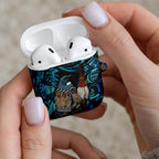 New Zealand Tui Bird Taiaha AirPods Case Maori Weapon Paua Shell Mix Silver Fern