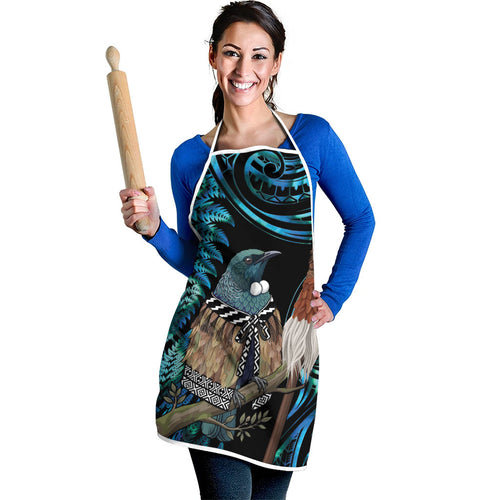 New Zealand Tui Bird Taiaha Apron Maori Weapon Paua Shell Mix Silver Fern