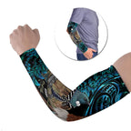New Zealand Tui Bird Taiaha Arm Sleeves Maori Weapon Paua Shell Mix Silver Fern