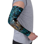 New Zealand Tui Bird Taiaha Arm Sleeves Maori Weapon Paua Shell Mix Silver Fern