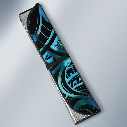 New Zealand Tui Bird Taiaha Auto Sun Shade Maori Weapon Paua Shell Mix Silver Fern