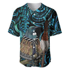New Zealand Tui Bird Taiaha Baseball Jersey Maori Weapon Paua Shell Mix Silver Fern
