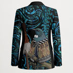 New Zealand Tui Bird Taiaha Blazer Maori Weapon Paua Shell Mix Silver Fern