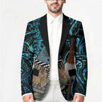 New Zealand Tui Bird Taiaha Blazer Maori Weapon Paua Shell Mix Silver Fern