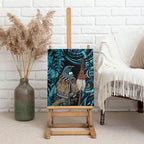 New Zealand Tui Bird Taiaha Canvas Wall Art Maori Weapon Paua Shell Mix Silver Fern