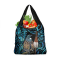 New Zealand Tui Bird Taiaha Grocery Bag Maori Weapon Paua Shell Mix Silver Fern