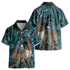 New Zealand Tui Bird Taiaha Kid Hawaiian Shirt Maori Weapon Paua Shell Mix Silver Fern LT14
