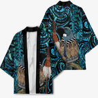 New Zealand Tui Bird Taiaha Kimono Maori Weapon Paua Shell Mix Silver Fern