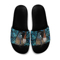 New Zealand Tui Bird Taiaha Slide Sandals Maori Weapon Paua Shell Mix Silver Fern