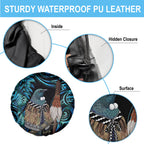 New Zealand Tui Bird Taiaha Spare Tire Cover Maori Weapon Paua Shell Mix Silver Fern
