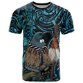New Zealand Tui Bird Taiaha T Shirt Maori Weapon Paua Shell Mix Silver Fern