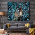 New Zealand Tui Bird Taiaha Tapestry Maori Weapon Paua Shell Mix Silver Fern