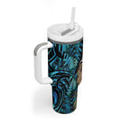 New Zealand Tui Bird Taiaha Tumbler With Handle Maori Weapon Paua Shell Mix Silver Fern