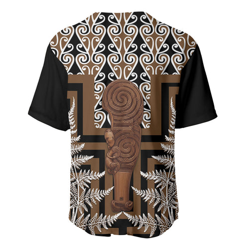 Wahaika New Zealand Baseball Jersey Maori Weapon Kowhaiwhai Fern Poutama Motifs