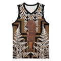 Wahaika New Zealand Basketball Jersey Maori Weapon Kowhaiwhai Fern Poutama Motifs
