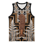 Wahaika New Zealand Basketball Jersey Maori Weapon Kowhaiwhai Fern Poutama Motifs