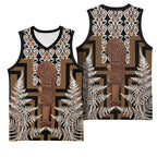 Wahaika New Zealand Basketball Jersey Maori Weapon Kowhaiwhai Fern Poutama Motifs