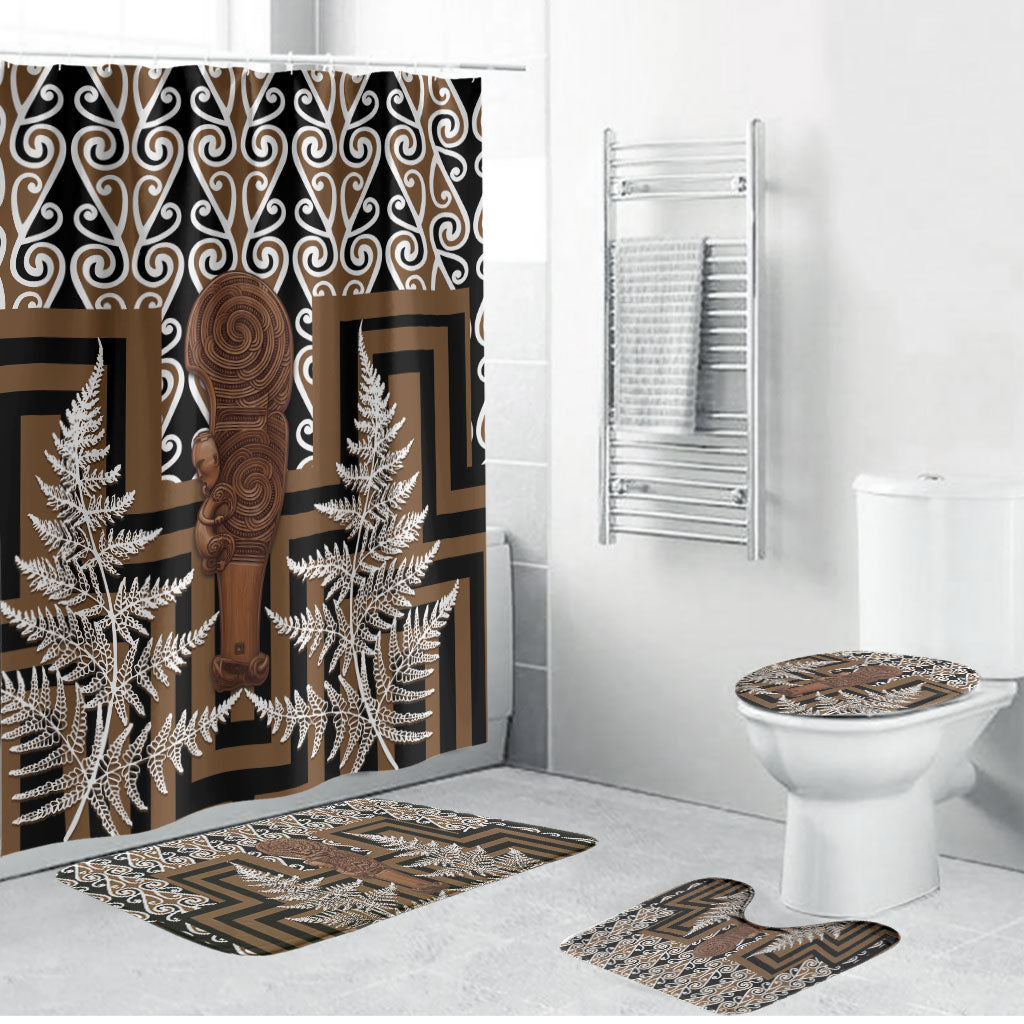 Wahaika New Zealand Bathroom Set Maori Weapon Kowhaiwhai Fern Poutama Motifs