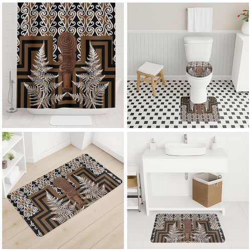 Wahaika New Zealand Bathroom Set Maori Weapon Kowhaiwhai Fern Poutama Motifs