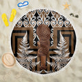 Wahaika New Zealand Beach Blanket Maori Weapon Kowhaiwhai Fern Poutama Motifs