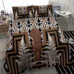 Wahaika New Zealand Bedding Set Maori Weapon Kowhaiwhai Fern Poutama Motifs
