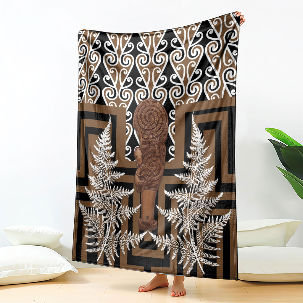 Wahaika New Zealand Blanket Maori Weapon Kowhaiwhai Fern Poutama Motifs