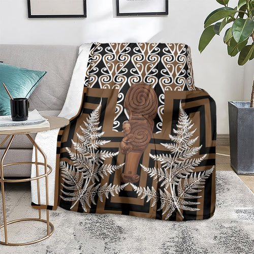 Wahaika New Zealand Blanket Maori Weapon Kowhaiwhai Fern Poutama Motifs