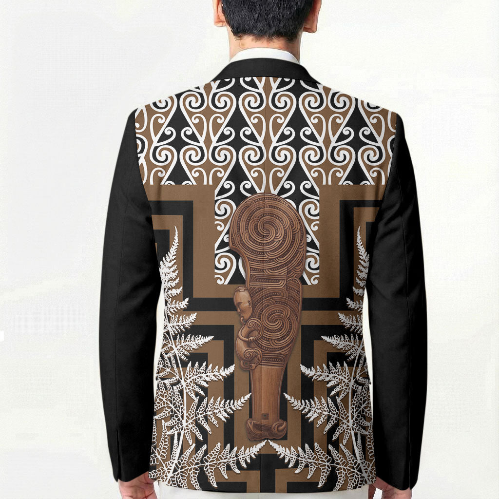 Wahaika New Zealand Blazer Maori Weapon Kowhaiwhai Fern Poutama Motifs