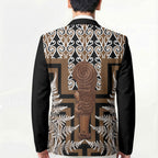 Wahaika New Zealand Blazer Maori Weapon Kowhaiwhai Fern Poutama Motifs