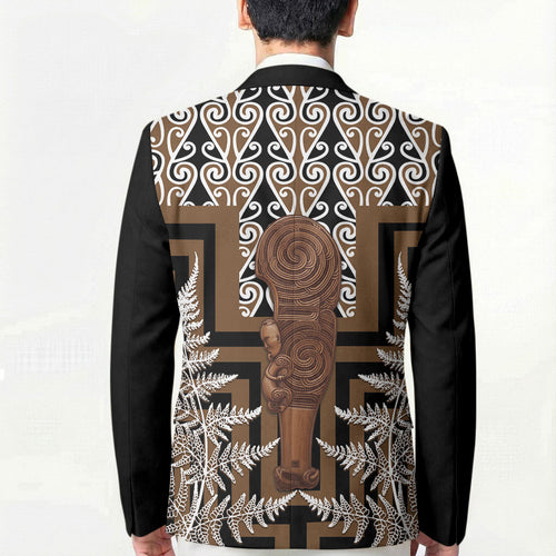 Wahaika New Zealand Blazer Maori Weapon Kowhaiwhai Fern Poutama Motifs