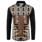 Wahaika New Zealand Button Sweatshirt Maori Weapon Kowhaiwhai Fern Poutama Motifs